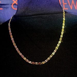 22” 5mm tri color Valentino diamond cut 18kt gf brand new